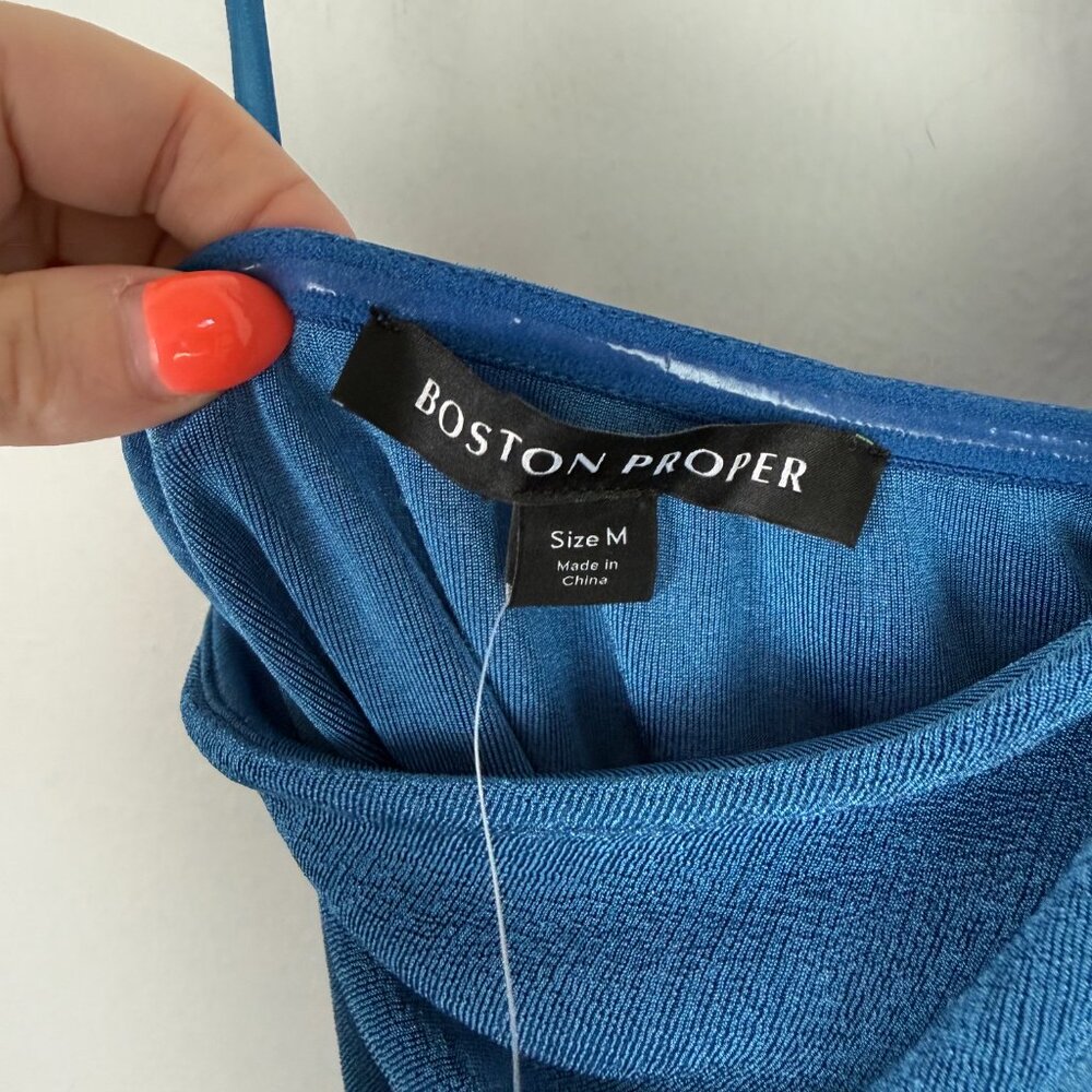 NWT Boston Proper Halter Tank Pull On Pants 2 Piece Set Blue Size Medium M NEW - Picture 14 of 16